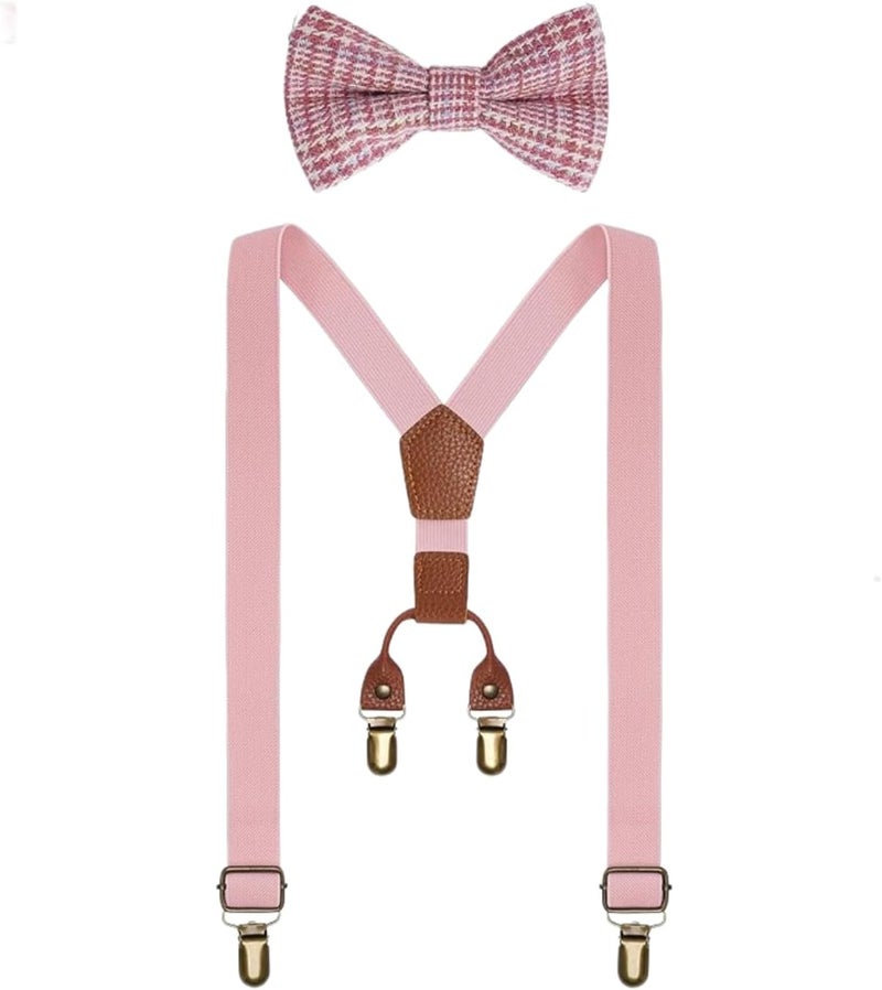 mifengda Boys Suspenders and Bow Tie Set Kids Suspenders and Pre-Tied Bow Tie Adjustable Toddler Baby for Kids Wedding Party - Image 1